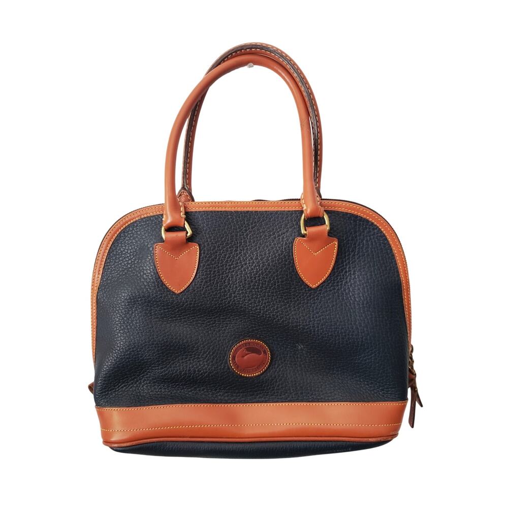Dooney & Bourke Vintage All Weather Leather Domed Satchel Navy